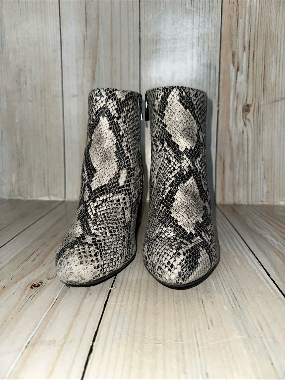 Snake Print Ankle Boots